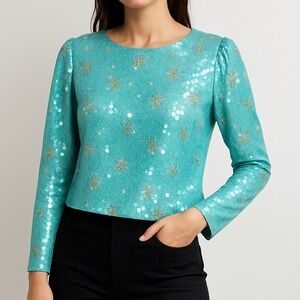 Vintage Anne Crimmins for Umi Silk Blend Sequin Top